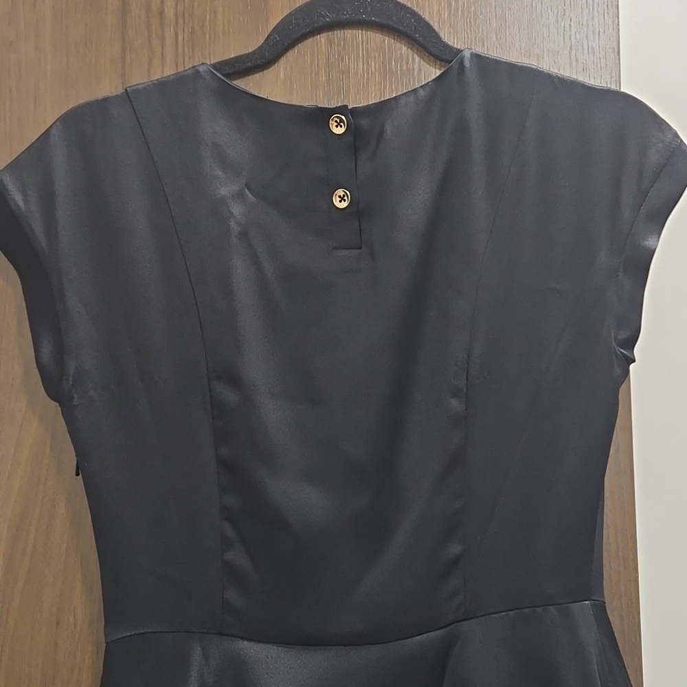 TED BAKER-London Haydaa Black Silk Dress-Size 1(4) - Picture 12 of 17